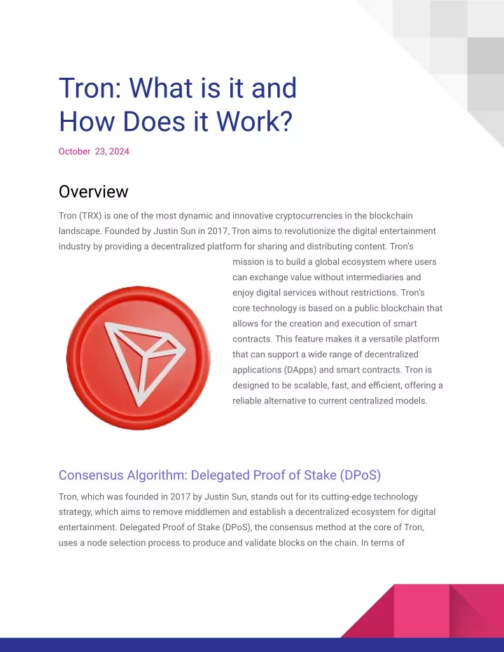 tron what is it and how does it work