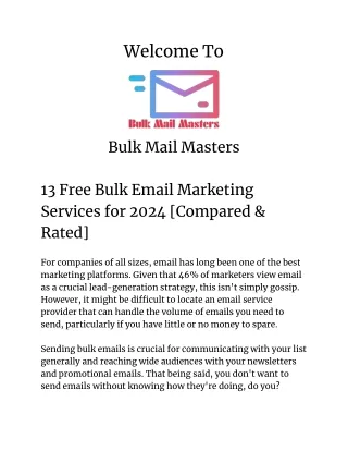 13 Free Bulk Email Marketing Services for 2024