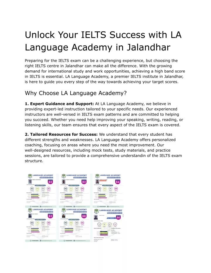 unlock your ielts success with la language