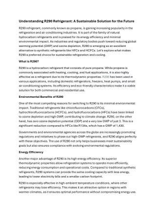 understanding r290 refrigerant a sustainable