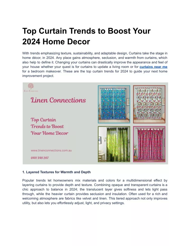 top curtain trends to boost your 2024 home decor