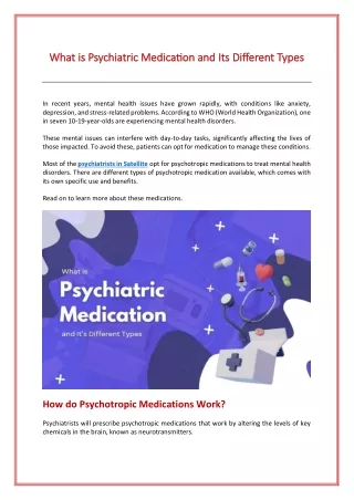 What is Psychiatric Medication and Its Different Types