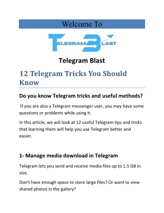 12 Telegram Tricks You Should Know