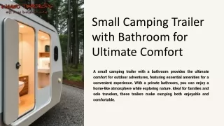 Affordable Small Camping Trailer with Bathroom Features