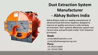 dust extraction system manufacturer abhay boilers
