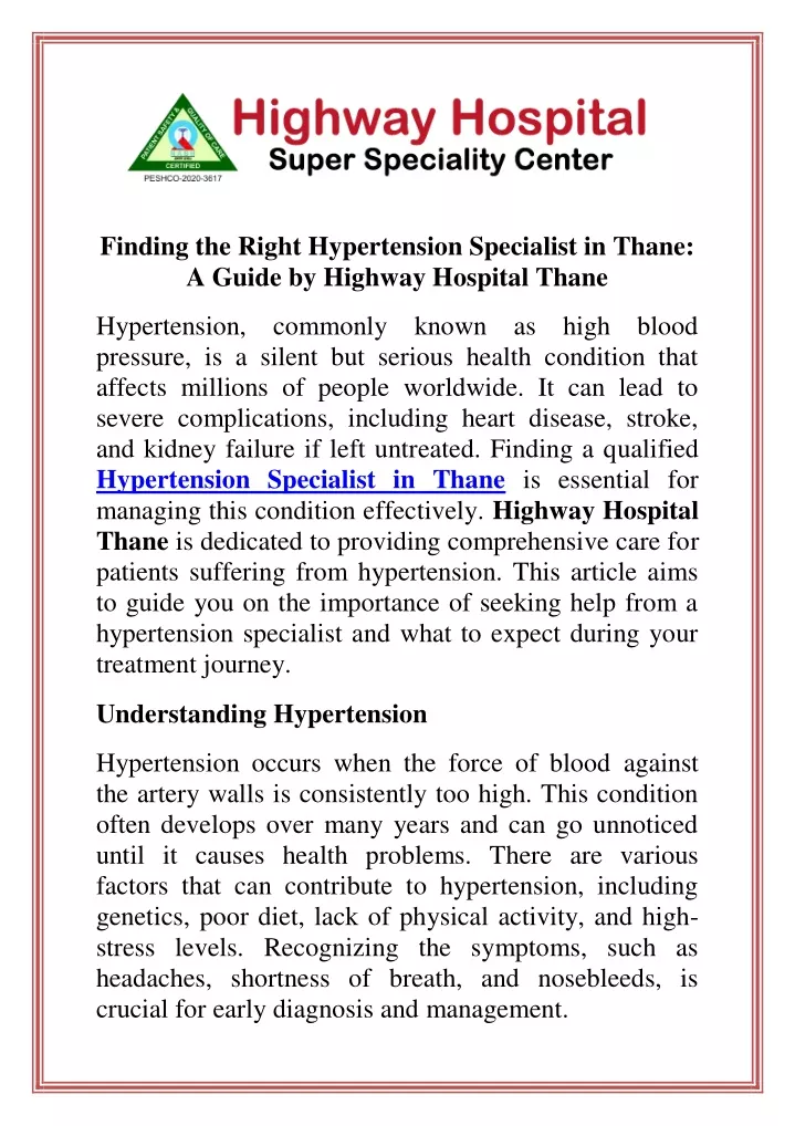 finding the right hypertension specialist