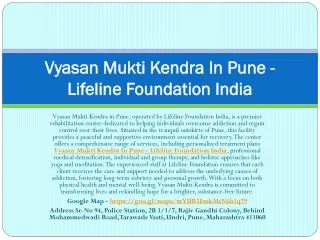 Best Vyasan Mukti Kendra In Pune - Lifeline Foundation India