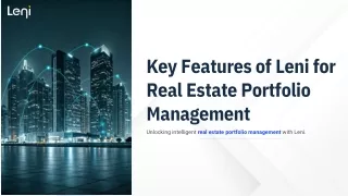 key features of leni for real estate portfolio