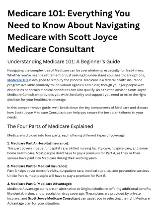 Understanding Medicare 101: Simplify Your Healthcare Choices