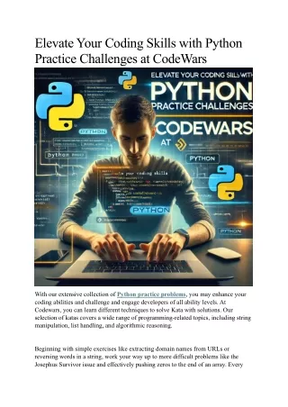 elevate your coding skills with python practice