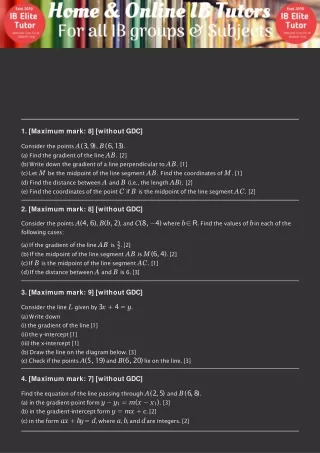 1 maximum mark 8 without