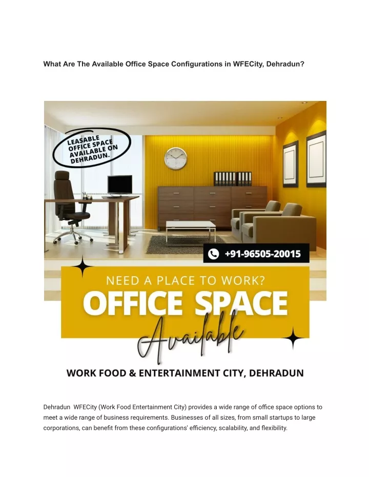 what are the available office space