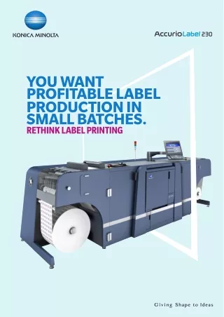 Digital Label Printing Machine as Providing Konica Minolta | AccurioLabel 230