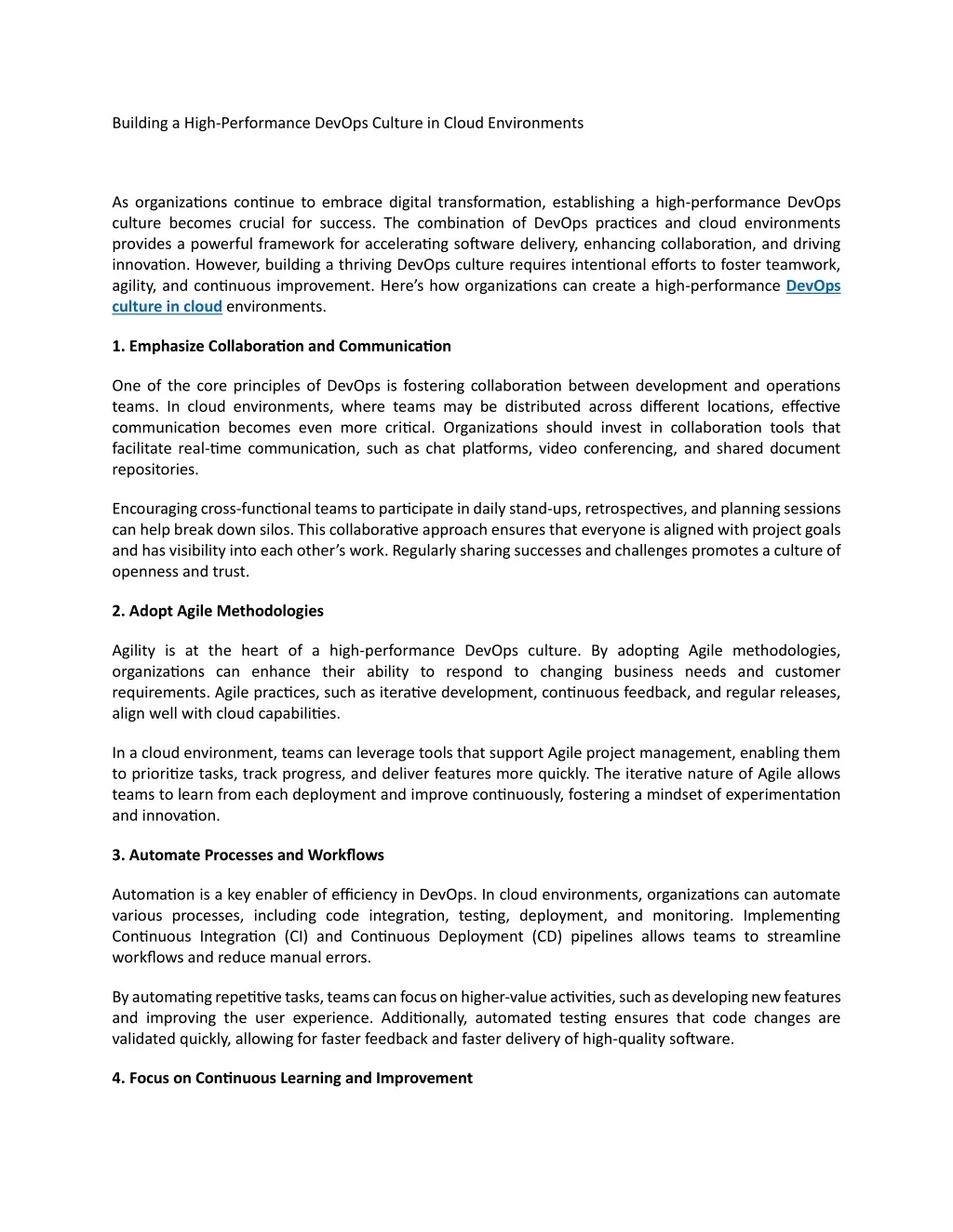PPT - Building a High-Performance DevOps Culture in Cloud Environments ...