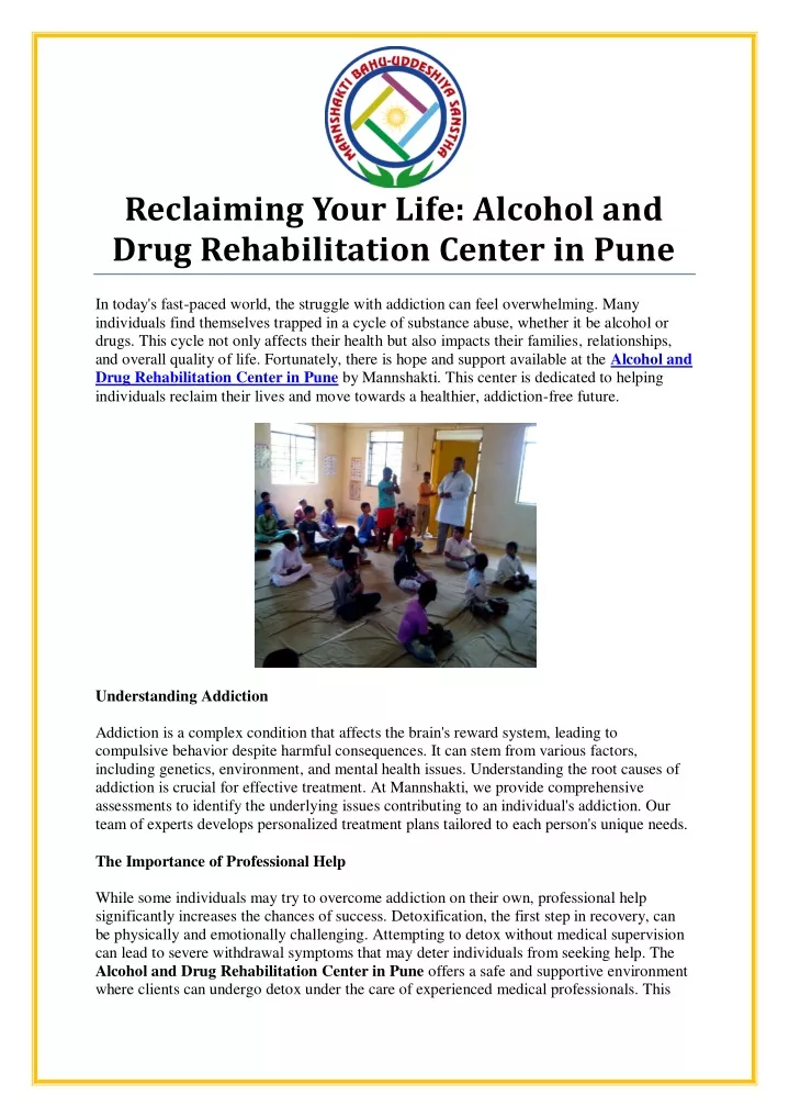 reclaiming your life alcohol and drug