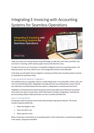 Integrating E-Invoicing with Accounting Systems for Seamless Operations