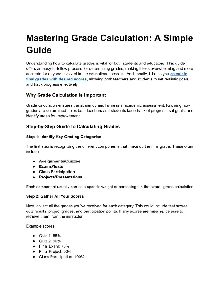 PPT - Mastering Grade Calculation_ A Simple Guide PowerPoint ...