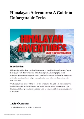 Himalayan Treks Unleashed: Discover the Mystical Trails