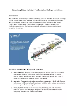 streamlining lithium ion battery pack production