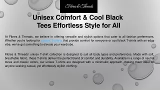 Unisex Comfort & Cool Black  Tees Effortless Style for All