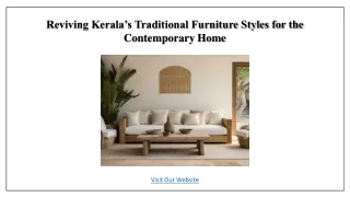 Reviving Kerala’s Traditional Furniture Styles for the Contemporary Home