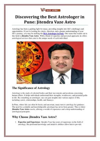 discovering the best astrologer in pune jitendra