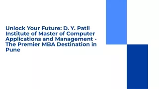 MBA Programs at DYPIMCA - Elevate Your Business Acumen