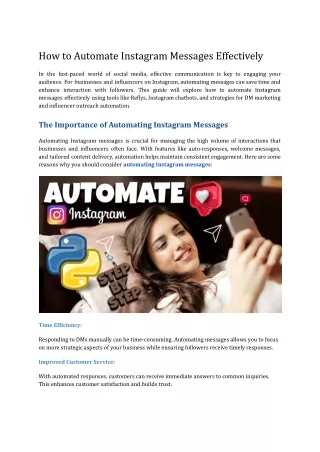 How to Automate Instagram Messages Effectively