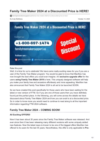 Family Tree Maker 2024 at a Discounted Price