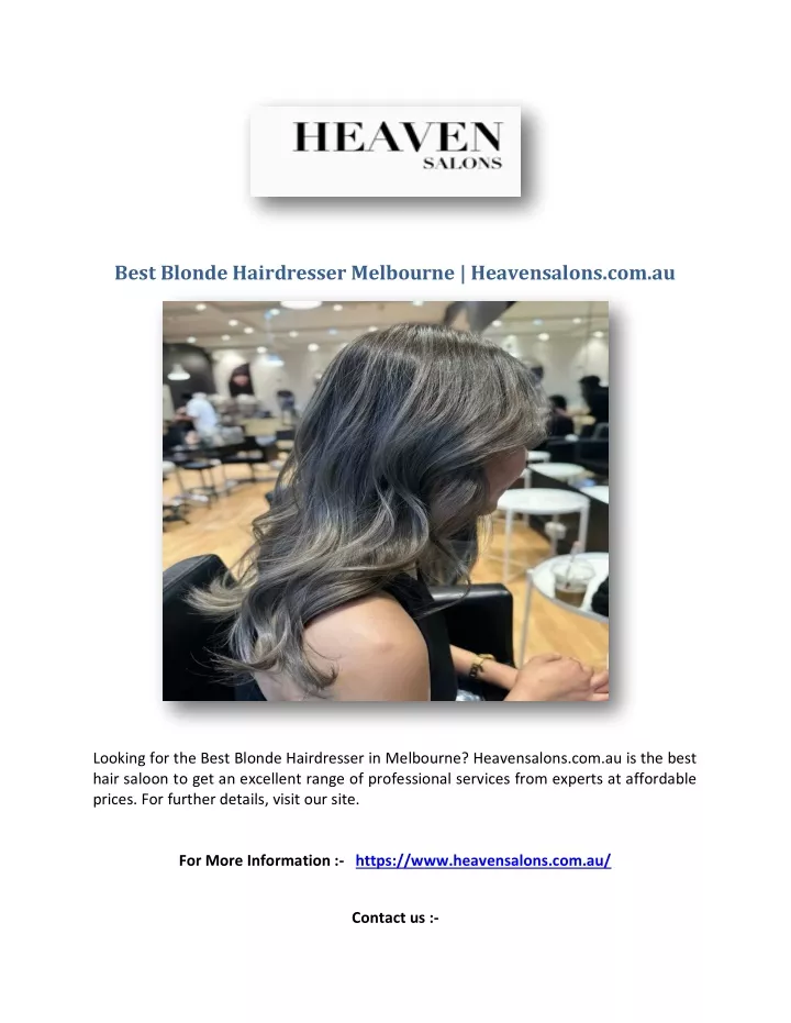 best blonde hairdresser melbourne heavensalons