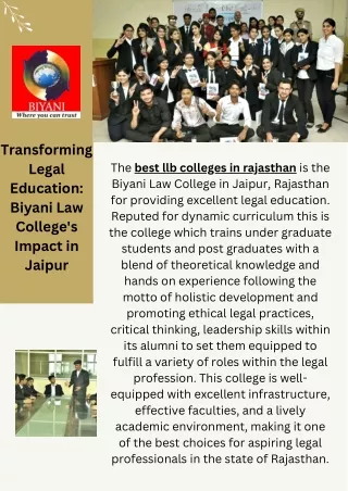 "Building Future Leaders in Law: The Journey Begins at Biyani Law College"