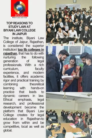 "Unveiling the Unique Features of Biyani Law College Jaipur"