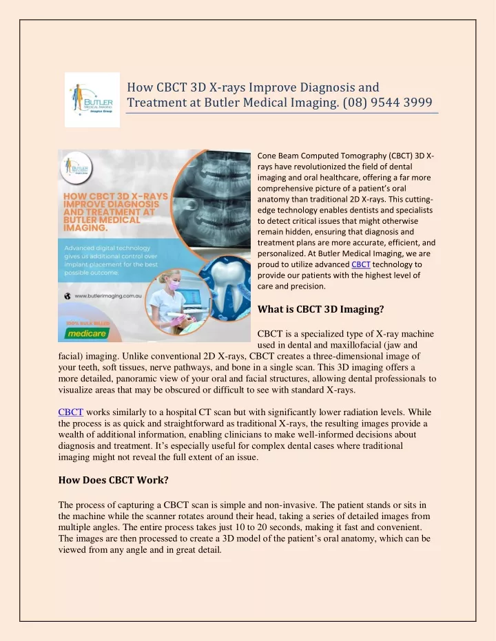 how cbct 3d x rays improve diagnosis