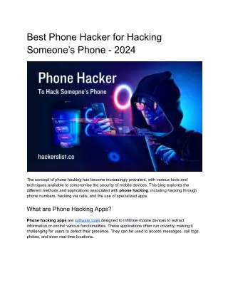Best Phone Hacker for Hacking Someone’s Phone - 2024