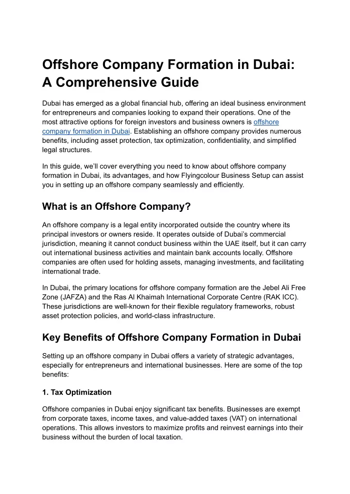 offshore company formation in dubai