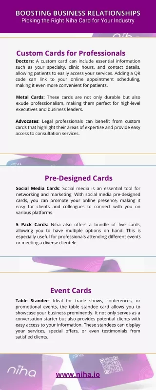 Boosting Business Relationships: Picking the Right Niha Card for Your Industry