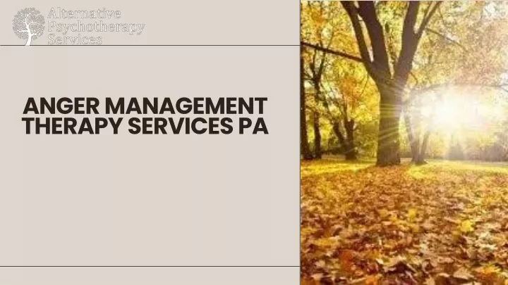 anger management therapy services pa