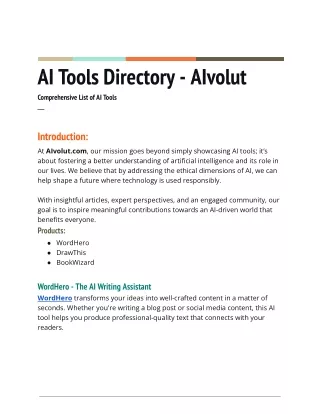 AI Tools Directory - AIvolut