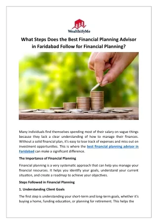 what steps does the best financial planning