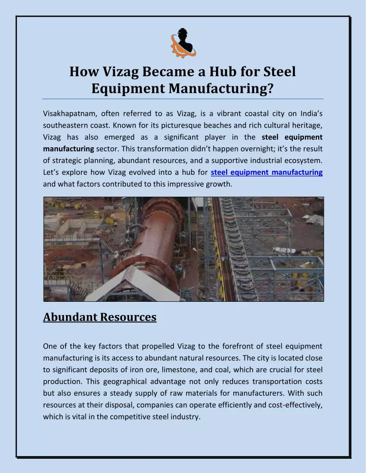 how vizag became a hub for steel equipment