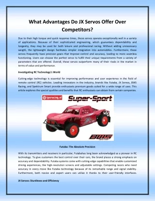 What Advantages Do JX Servos Offer Over Competitors