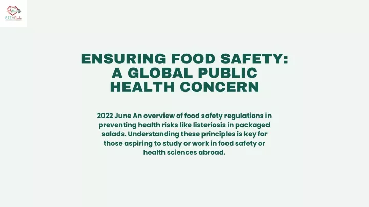 ensuring food safety a global public health