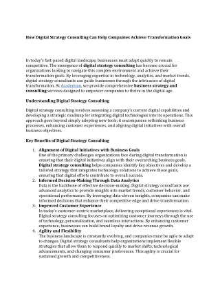 how digital strategy consulting can help