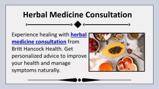 Herbal Medicine Consultation
