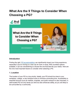 What Are the 9 Things to Consider When Choosing a PG