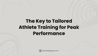 The Key to Tailored Athlete Training for Peak Performance