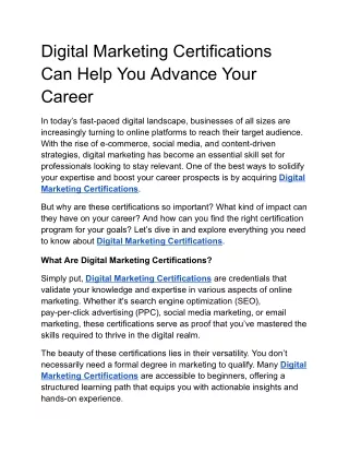digital marketing certifications can help