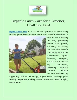 Organic Lawn Care for a Greener Healthier Yard