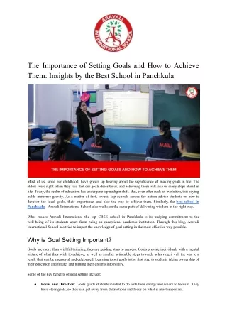 The Importance of Setting Goals and How to Achieve Them