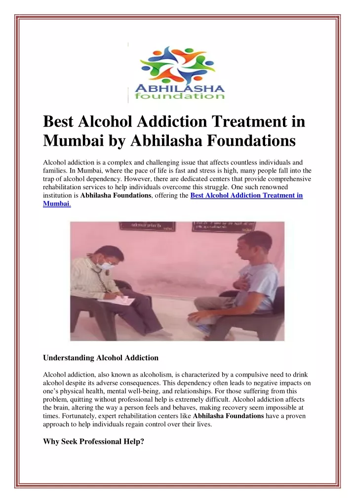 best alcohol addiction treatment in mumbai